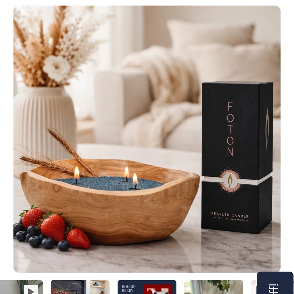 Foton Pearled Candle - boujie berry scent NEW IN BOX